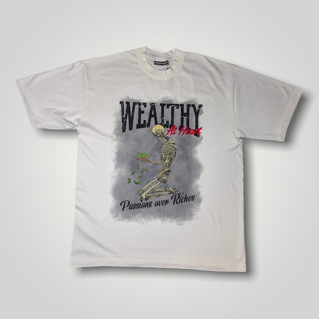 Wealthy At Heart “OFF-WHITE” Greedy Bones Tees